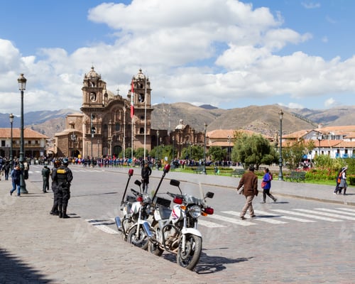 Preview: Cusco, Peru - May 12 : School Children In Uniform In A Civic Parade Celebrating National