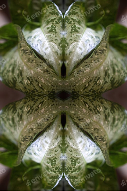 Preview: A Dieffenbachia Snow Plant Abstract With Lush Variegated Leaves 0298
