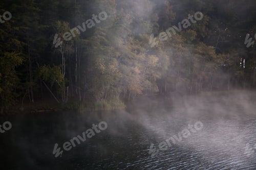 Preview: Early Morning Mist On A Quiet Lake Reflecting Trees