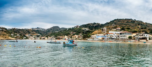 Preview: Boats Sailing On Sea By Beach, Crete, Greece