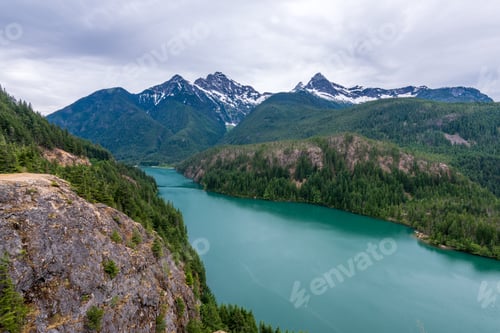 Preview: Mountain Landscape With Diabolo Lake, Cascades National Park, Washington, Usa