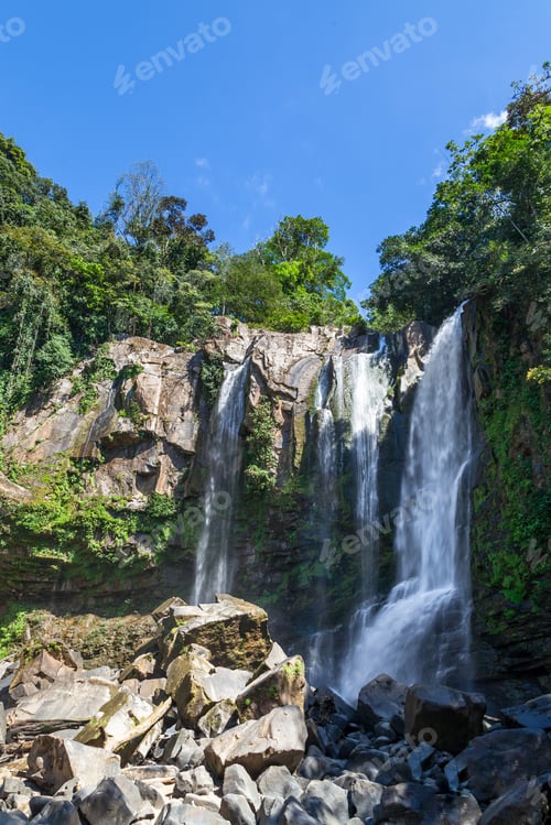 Preview: Beautiful Waterfalls In The South Pacific Of Costa Rica, Nauyaca Falls Surrounded By Dense