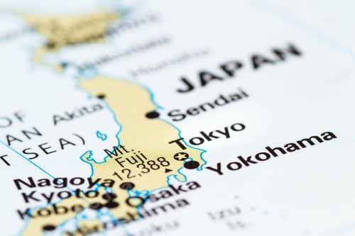 Preview: Close Up Of Japan Focused On Tokyo On A World Map As A Concept