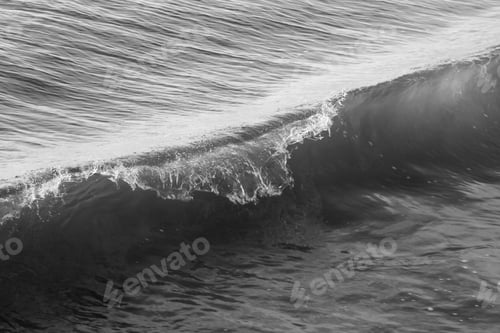 Preview: Ocean Surf In The Morning Sunshine In Black And White