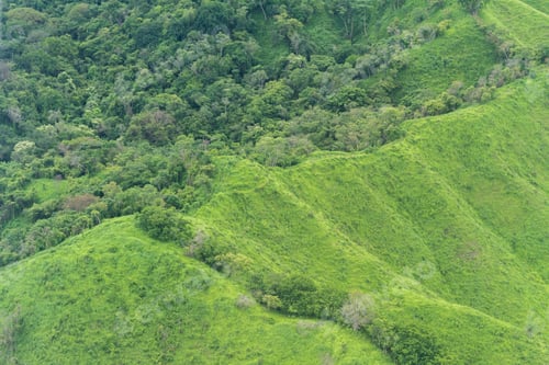 Preview: View Of The Top Of Mountain Ridge In Costa Rica From An Airplane