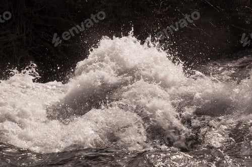 Preview: Minnehaha River Cascading In Sepia Tone