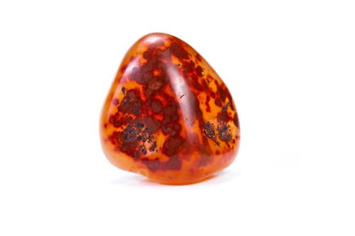 Preview: Close Up Of A Polished Piece Of Carnelian Isolated On A White Background