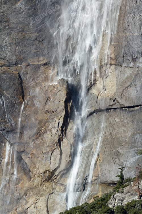 Preview: Close Up Of A Section Of The Upper Yosemite Falls Late Into Autumn With A Low Flow Of Water