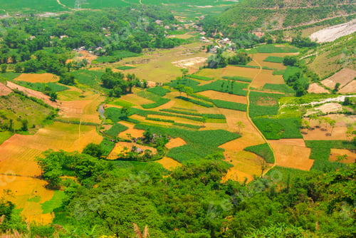 Preview: Aerial Photo Of Rural Agriculture Areas. Shot In Mai Chau, Northern Vietnam.