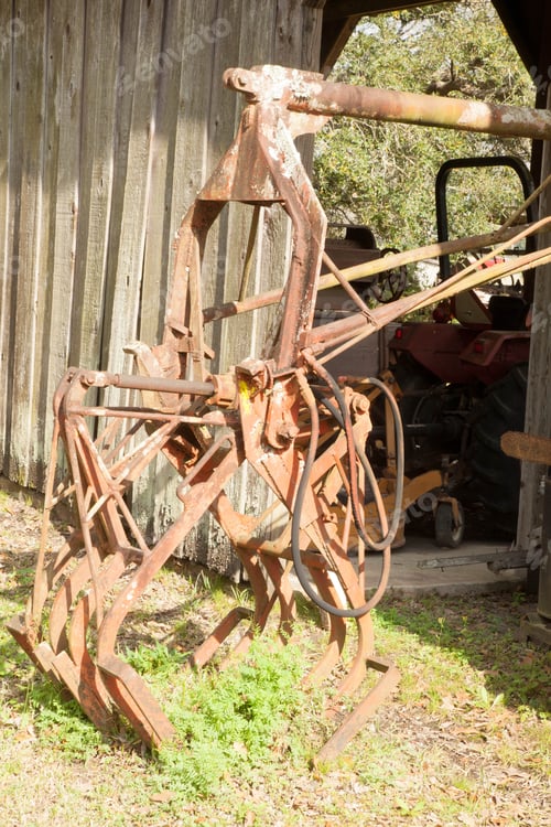 Preview: Old, Rusty Farm Tools And Equipment