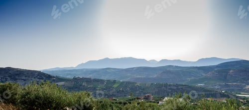 Preview: Agricultural Field And Mountain, Crete, Greece