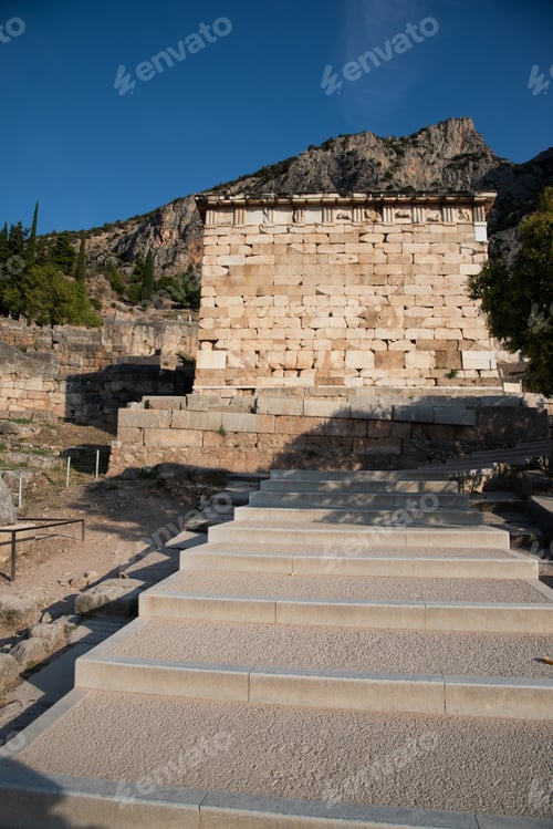 Preview: Athenian Treasury At Temple Of Apollo, Ancient Delphi Site. Greece