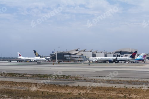 Preview: Los Angeles, California- June 28: Airplanes In Lax International Airport. June 28 2016, Los