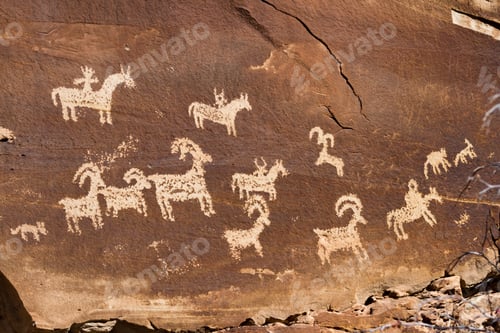 Preview: Close Up Of A Native American Petroglyph Believe To Be Ute In Arches National Park