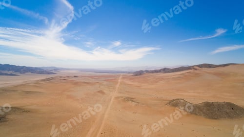 Preview: Aerial View Of Desert Landscape Of The Atacama Region, Chile. You Can See The Great Extent Of The