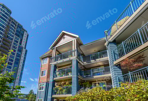 Preview: A Perfect Neighborhood. Houses In Suburb At Summer In The North America. Top Of A Luxury House With