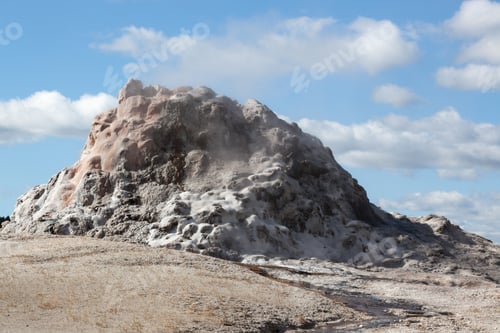 Preview: Geyser With Steam With Blue Sky