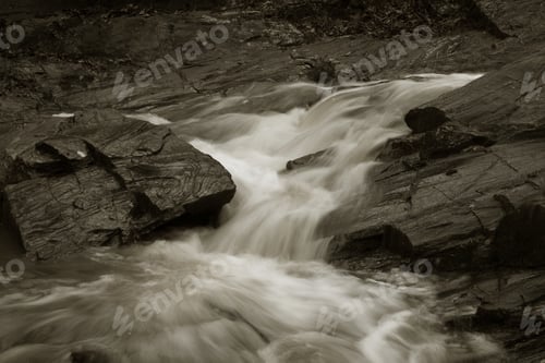 Preview: Sepia Tone Of Flowing River