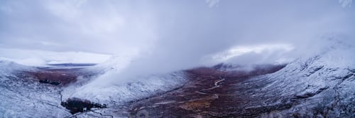 Preview: Landscape View Of Scotland And Glen Coe From An Aerial Viewpoint In Panorama Landscape