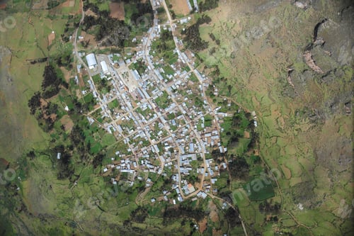 Preview: Aerial View Of Town In The Andes Peru.