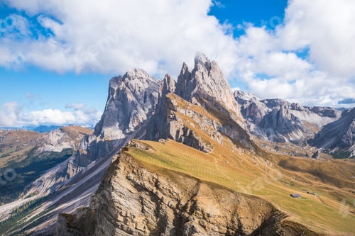 Preview: Stunning Seceda Mount Peak With Puez Odle Massif In Dolomites - Ortisei, Italy