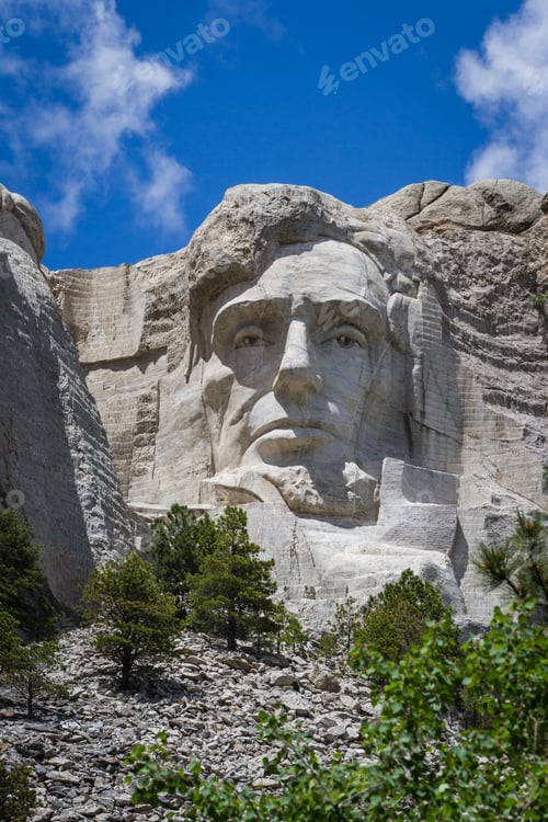 Preview: View Of Abraham Lincoln At Mount Rushmore National Monument In South Dakota