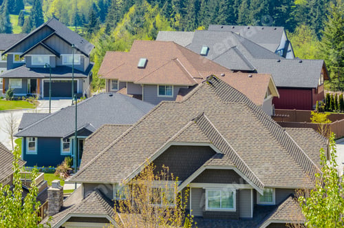 Preview: A Perfect Neighborhood. Houses In Suburb At Spring In The North America.