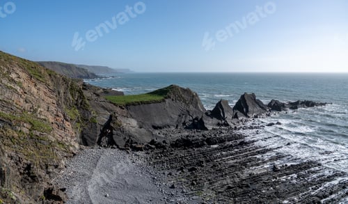 Preview: Unique Rock Formations In Cliffs At Hartland Quay In North Devon, England