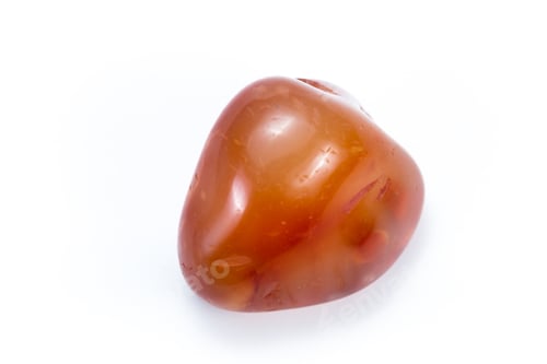 Preview: Close Up Of A Polished Piece Of Carnelian Isolated On A White Background