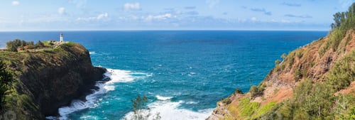 Preview: Panorama Of Cliffs Housing Bird Sanctuary At Kilauea Lighthouse On North Shore Of Kauai