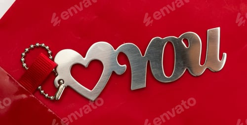 Preview: Close Up Of A Hart Shape And The Word You Over A Red Background