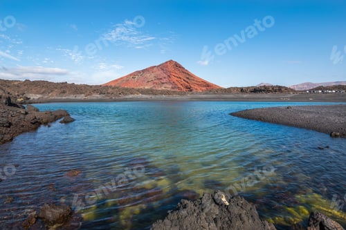 Preview: View Of A Beautiful Lake Close To The Red Mountain Beach (Playa Montanã Bermeja) And Bermeja Volcan