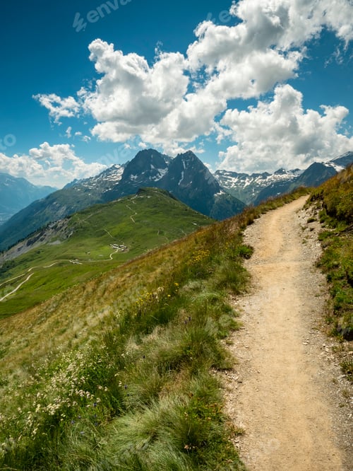 Preview: View Of The Alps Surrounding Mont Blanc And Chamonix In The Vallorcine Valley In The French Alps