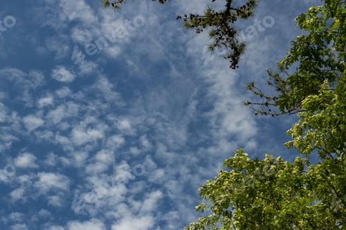 Preview: Bright Blue Sky With Many Clouds On A Beautiful Day