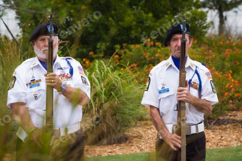 Preview: Sarasota, Florida - June 02 : American Legion, Honor Guard Performing A Full Service Military