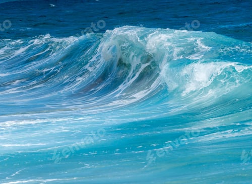 Preview: Cresting Ocean Waves Taken With High Shutter Speed To Show Droplets Of Water In The Surf