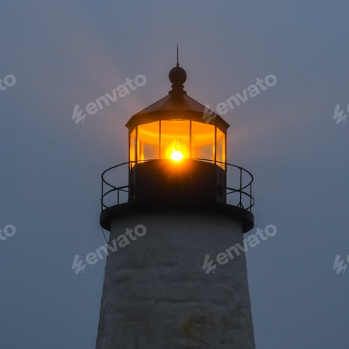 Preview: The Top Of The Pemaquid Point Lighthouse In Maine In The Early Dawn