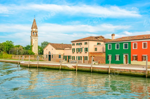 Preview: Colorful Apartment Building With Nice Waterfront View In Burano, Venice, Italy.