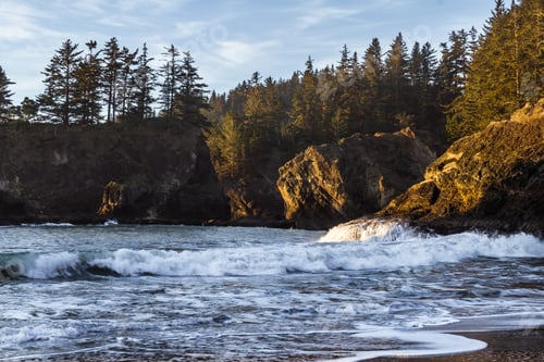 Preview: Tranquil Beach In The Southern Oregon Coast Known As Secret Beach With Beautiful Islets Topped With