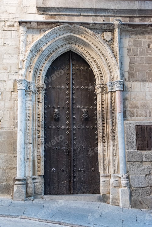 Preview: Old Decorated Doors Of Toledo'S Cathedral, Spain, Europe
