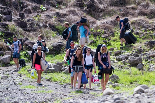 Preview: San Carlos, Costa Rica - May 27 : Locals And Tourists Walking Down To The Lake To Catch A Water