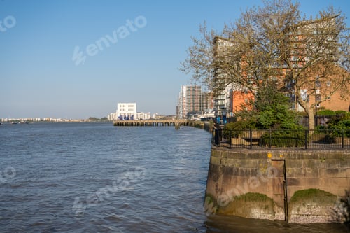 Preview: Wharf On The Thames Path National Trail Near Woolwich