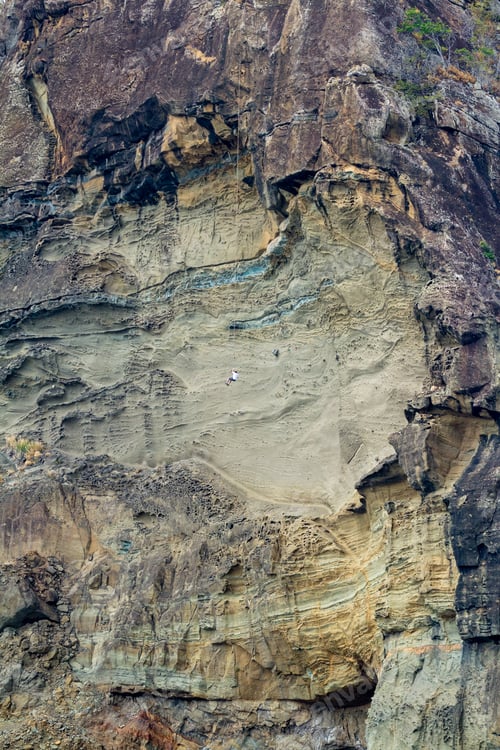 Preview: Playa Redonda, Nicaragua - January 21: Adventurous Tourists Rappelling Down A Cliff In Nicaragua