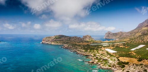 Preview: View Of Beautiful Rural Landscape Beside Sea