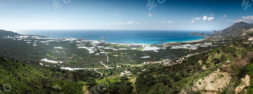 Preview: High Angle View Of Beautiful Landscape With Sea Against Sky