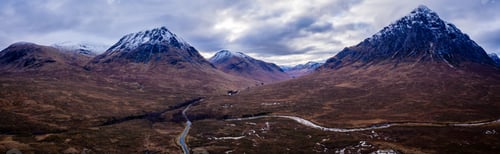 Preview: Aerial Panorama Of Buachaille Etive Mor And The Surrounding Mountains Of Glencoe In The Argyll