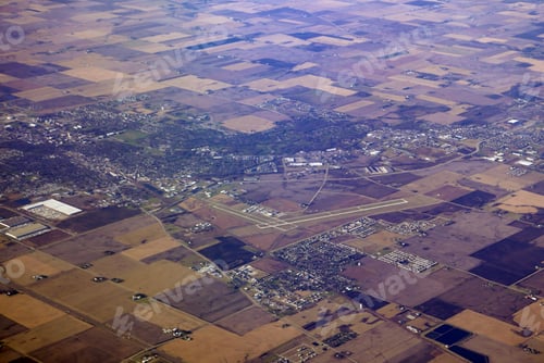 Preview: Aerial View Of Small Town With Small Airport