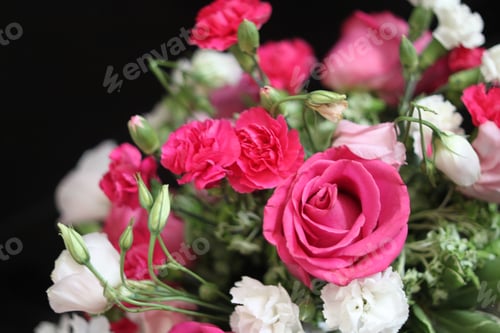 Preview: A Bouquet Of Red White And Pink Roses 1680