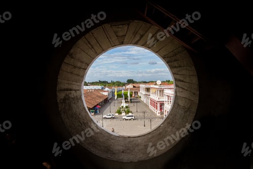 Preview: Granada, Nicaragua - January 20: View Thru One Of The Windows Of The Bell Tower Of The Cathedral Of