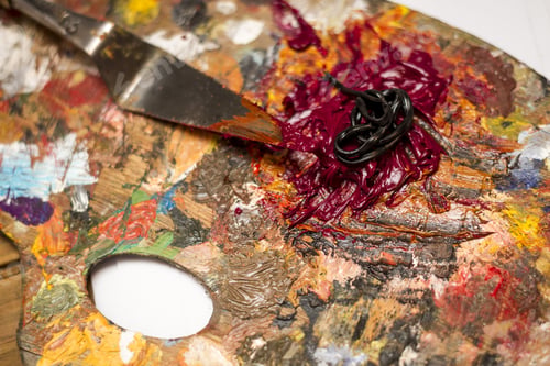 Preview: Picture, Oil Paints: Abstract Background, Hand Paintings With Spatula.